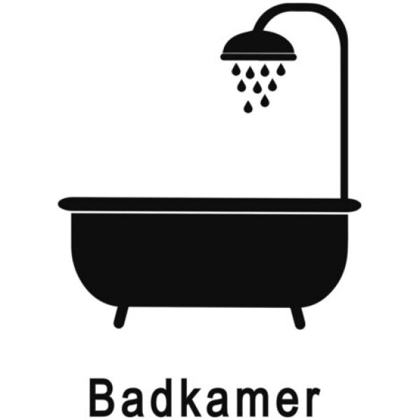 Deur pictogram sticker Badkamer